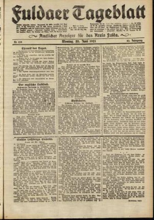Ausgabe vom Montag, den 20. Juni 1921.