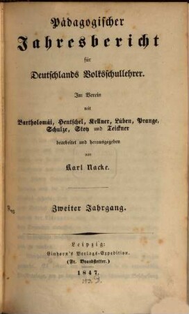 Pädagogischer Jahresbericht : von .... 2, 2. 1847