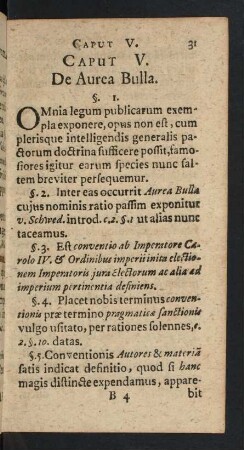 Caput V. De Aurea Bulla.