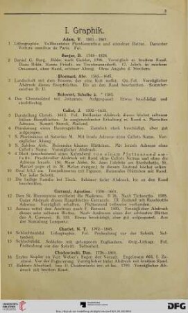 I. Graphik (Nr. 1-131)
