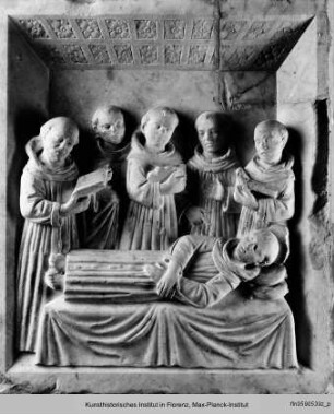 Die Ausstattung der Cappella Notarbartolo : Bogendekoration mit Szenen aus dem Leben des Heiligen Antonius von Padua und des Heiligen Franziskus : Der Tod des Heiligen Antonius von Padua