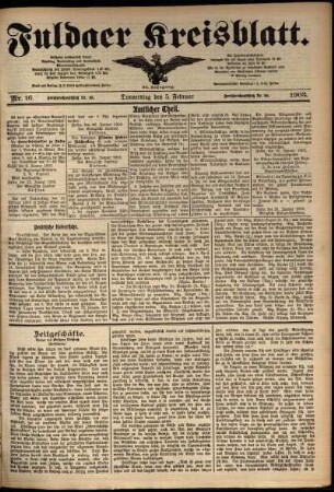 Ausgabe vom Donnerstag, den 05. Februar 1903.