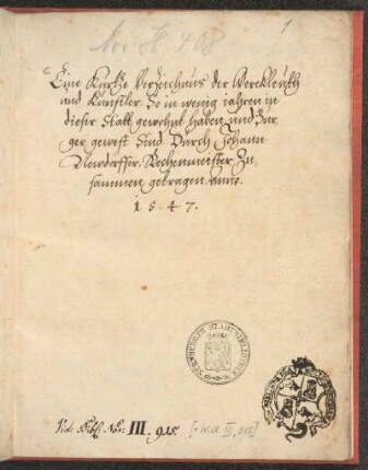 Holzschuher. Familie / Stempel
