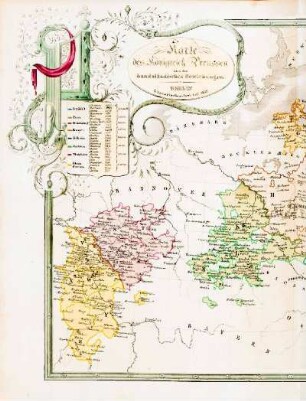 Karte: Karte des Königreich Preussen nach den Landständischen Beziehungen, Berlin 1848
