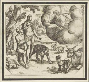Gott setzt Adam und Eva in den Garten Eden (aus der Serie der Schöpfungsszenen)