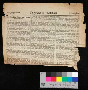 Tägliche Rundschau, Nr. 411, 15.08.1915, Zweite Beilage: "Der Kampf der Helden von Tsingtau - von Otto v. Gottberg"