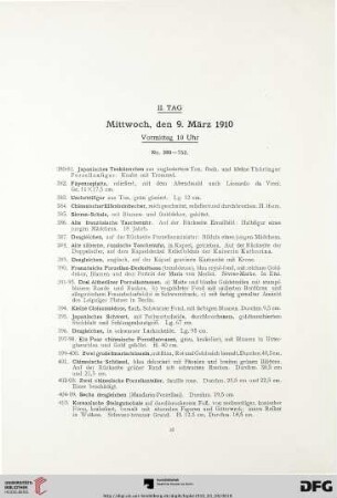 II. Tag: Mittwoch, den 9. März 1910, Vormittag 10 Uhr (Nr. 380-752)