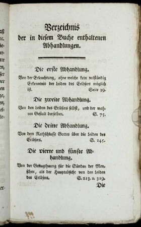 Verzeichnis der in diesem Buche enthaltenen Abhandlungen.