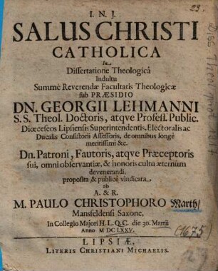 Salus Christi Catholica