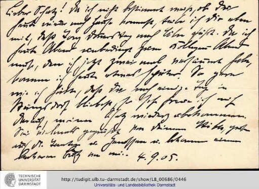 Postkarte vom 04.09.1905