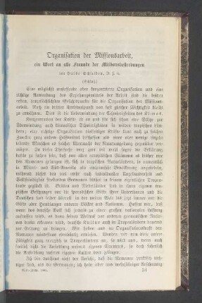 Organisation der Missionsarbeit, ein Wort an alle Freunde der Missionsbestrebungen (Schluß)