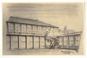 Technische Hochschule Dresden Mensaerweiterung: Perspektivische Ansicht Innenhof (Foto von Inv.Nr. 35651)