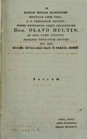 Descriptio codicis ms. Graeci Benzeliani bibliothecae reg. gymnasii Lincopensis, Pars III.