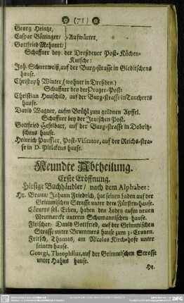 Neundte Abtheilung