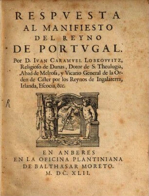 Respuesta al manifiesto del Reyno de Portugal