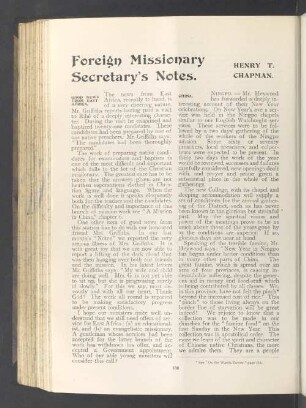 Foreign missionary secretary's notes