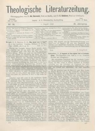 417-418 [Rezension] Wright, G. H. B., Was Israel ever in Egypt? or, a lost tradition