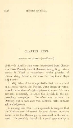 Chapter XXVI. History of Nipal - (continued)