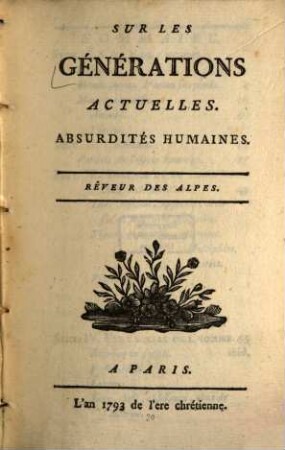 Sur les Générations actuelles