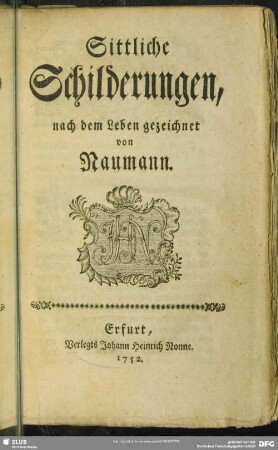 Sittliche Schilderungen, nach dem Leben gezeichnet