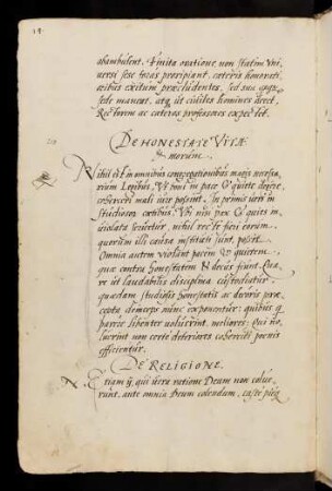 De Honestate Vitae et morum.