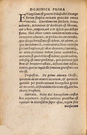 Evangelicae Conciones Dominicarvm : tocius anni, per Dialectica et Rhetorica artificia breuiter tractatae. Subnexis Epistolarum argumentis