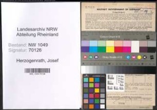 Entnazifizierung Josef Herzogenrath , geb. 19.02.1890 (Drechsler)