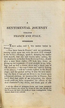 A Sentimental Journey Through France and Italy