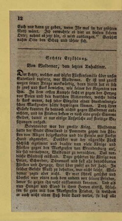Sechste Erzählung. Von Waldemar, dem letzten Anhaltiner
