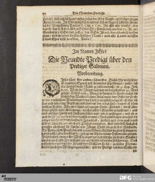 Die Neundte Predigt über den Prediger Salomon.