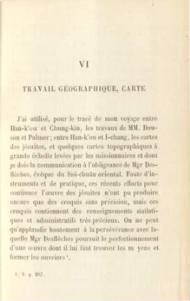 VI. Travail géographique, carte