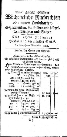 Sechs und vierzigstes Stück