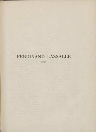 Ferdinand Lassalle (1825-1864)