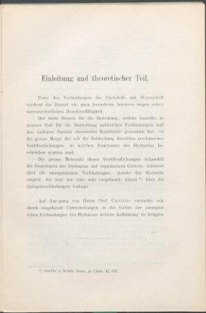 Einleitung und theoretischer Teil.
