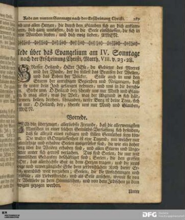Rede über das Evangelium am IV. Sonntage nach der Erscheinung Christi