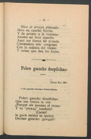 Pobre gaucho despilchao : Disco N.o 168