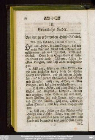 III. Erbauliche Lieder.