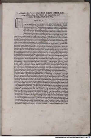 La Commedia : mit Kommentar, Einführung und Vorreden von Christophorus Landinus. Mit Würdigung Dantes in lat. und ital. Sprache von Marsilius Ficinus. Mit 19 Kupferstichen von Baccio Baldini nach Zeichnungen von Sandro Botticelli. [1-3]
