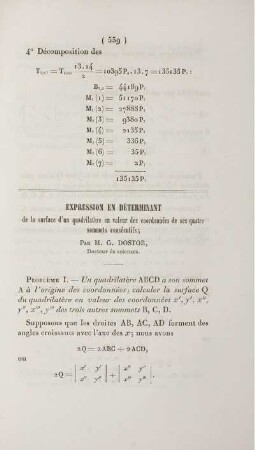 Expression en déterminant.