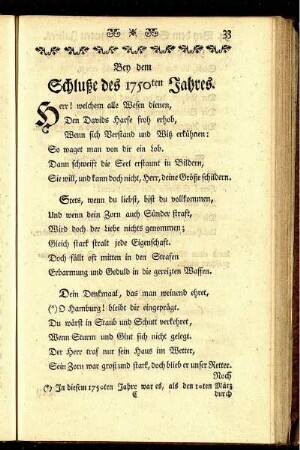 Bey dem Schluß des 1750ten Jahres.