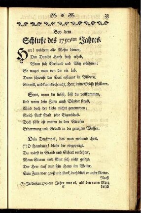Bey dem Schluß des 1750ten Jahres.