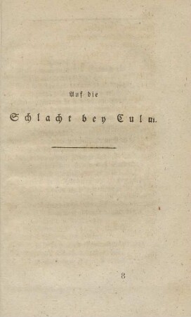Auf die Schlacht bey Culm