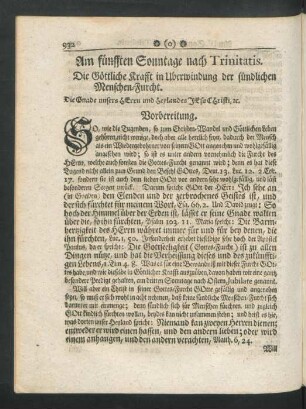 Am fünfften Sonntage nach Trinitatis