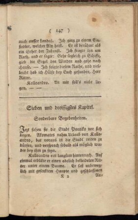 Sieben und dreissigstes Kapitel. Sonderbare Begebenheiten.