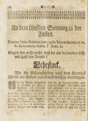 An dem fünfften Sonntag in der Fasten.
