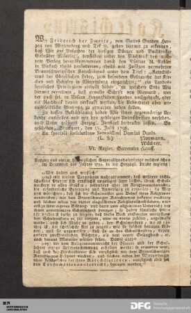 Wir Friderich der Zweite, von Gottes Gnaden Herzog von Wirtemberg und Tek etc....