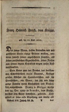 Nekrolog der Teutschen für das neunzehnte Jahrhundert. 3, 3. 1805