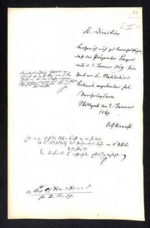 Schriftstück an die Direktion des Kgl. Naturalienkabinetts aus der Akte Jäger
