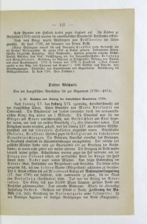 Dritter Abschnitt. Von der französischen Revolution bis zur Gegenwart (1789 - 1874)