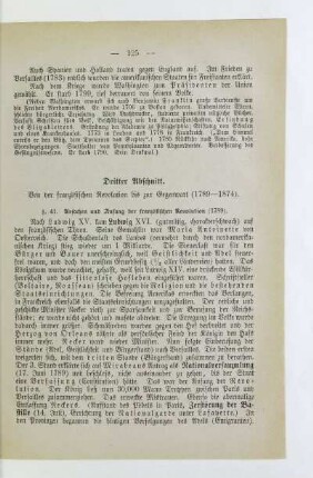 Dritter Abschnitt. Von der französischen Revolution bis zur Gegenwart (1789 - 1874)